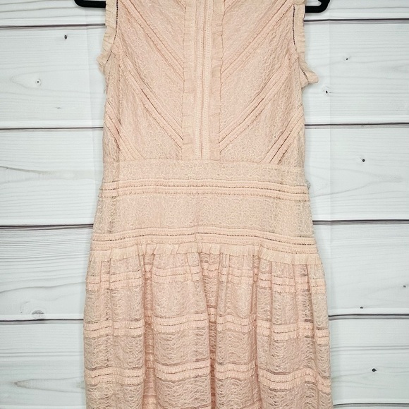 Julia Jordan Dusty Rose Lace Ruffle Sleeveless Dress Size 8 - Picture 4 of 8